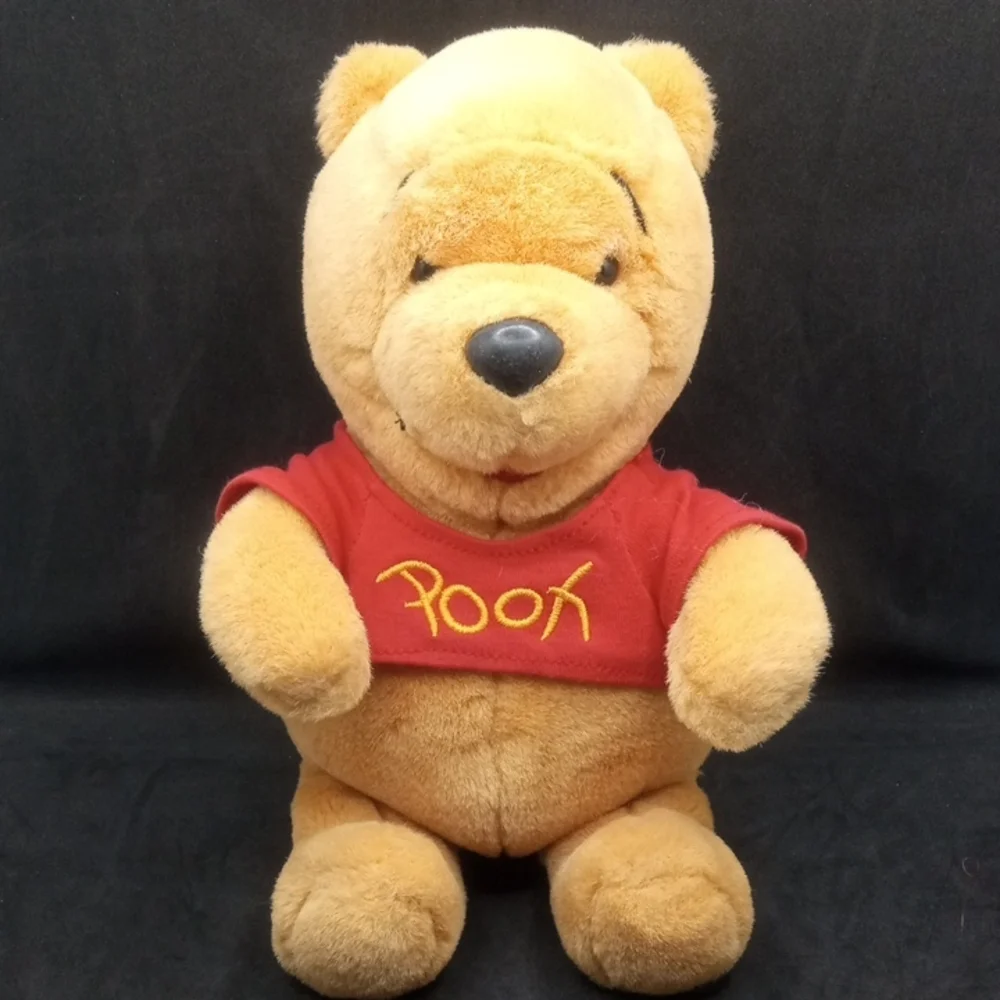 Vintage Walt Disney Company Plush Winnie the Pooh in Red Shirt Stuffed Animal